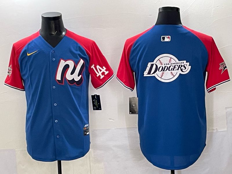 Men Los Angeles Dodgers Blank Blue All star 2025 Nike MLB Jersey style 03->los angeles dodgers->MLB Jersey